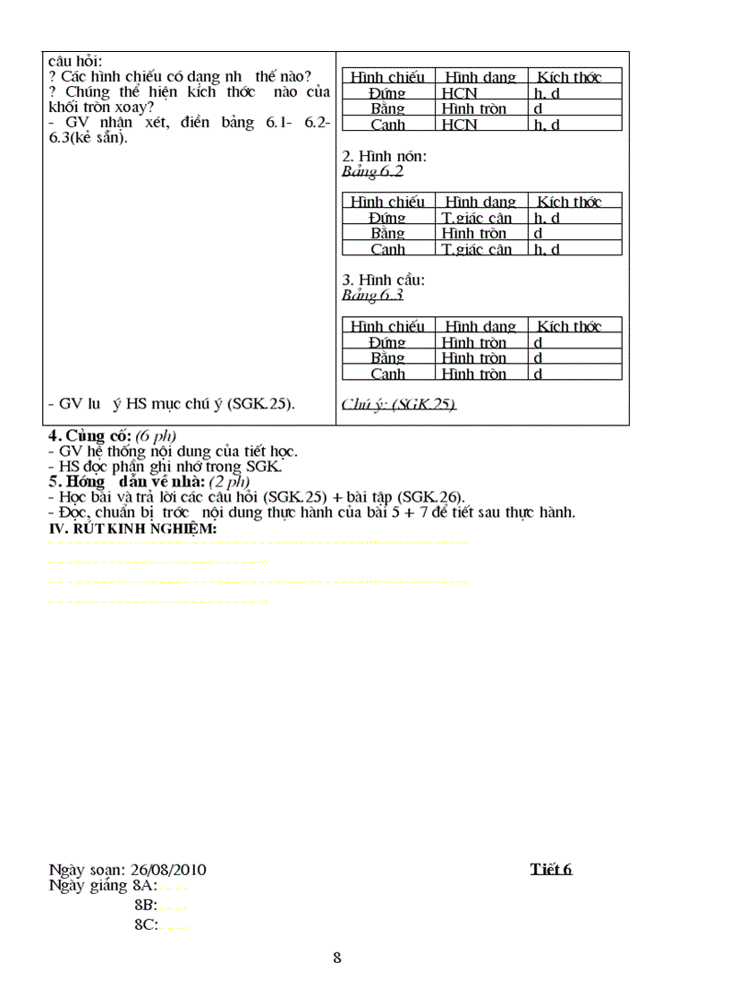 image for page Giáo án Công Nghệ 8 Chuẩn KT
