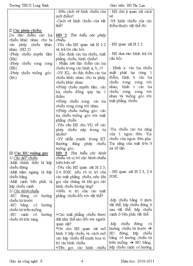 Giáo án công nghệ 8 chuẩn KTKN Năm 2011