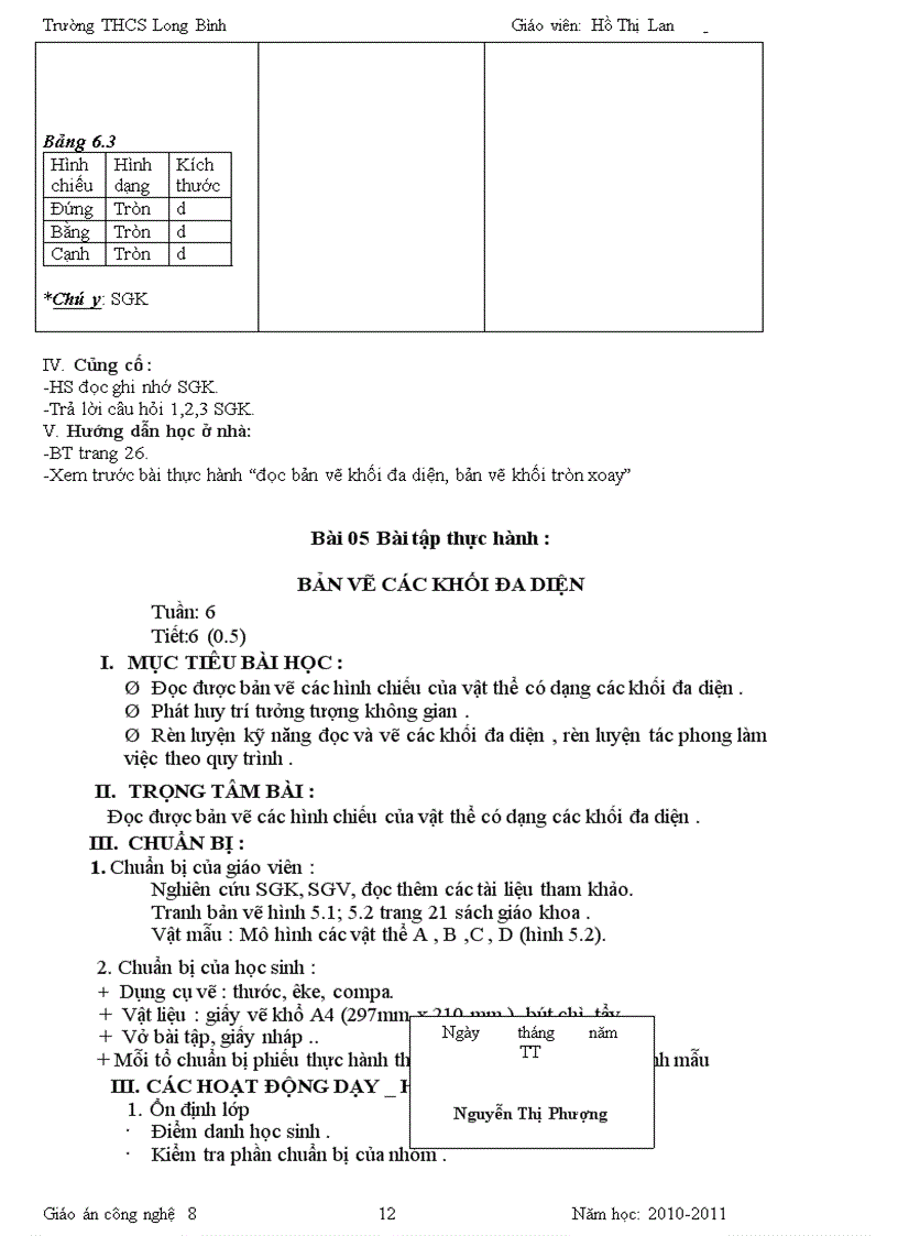 image for page Giáo án công nghệ 8 chuẩn KTKN Năm 2011