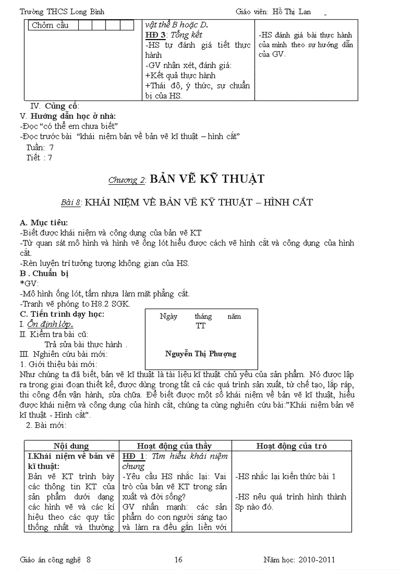 image for page Giáo án công nghệ 8 chuẩn KTKN Năm 2011