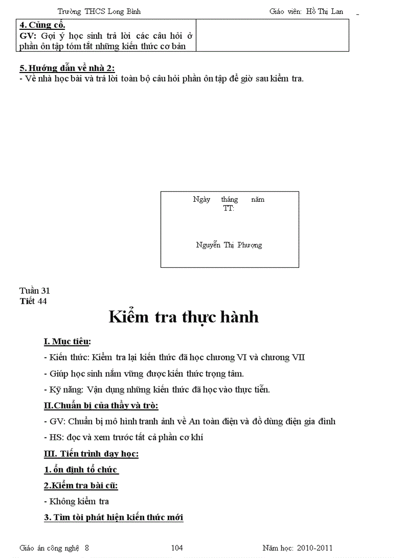 image for page Giáo án công nghệ 8 chuẩn KTKN Năm 2011