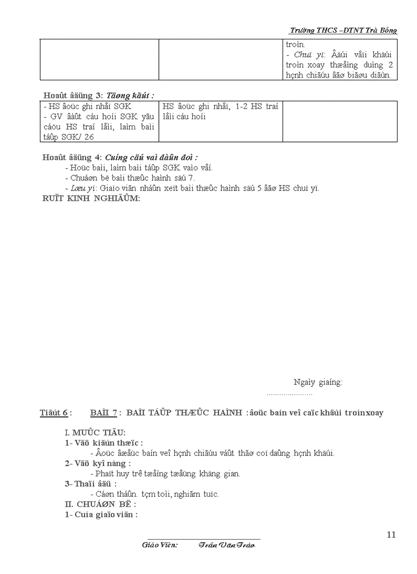 image for page Giáo án Công nghệ 8 năm 08 09