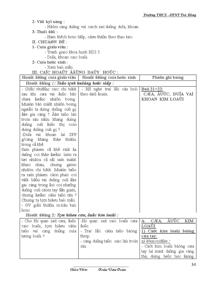 image for page Giáo án Công nghệ 8 năm 08 09