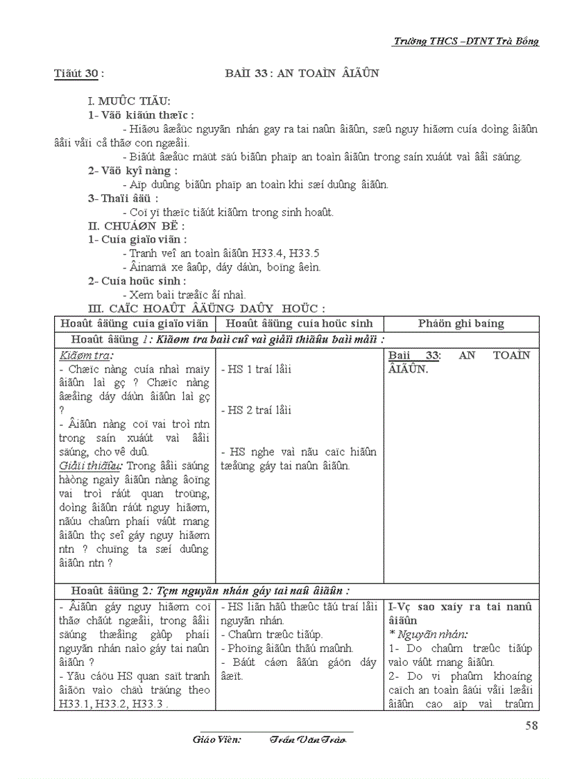 image for page Giáo án Công nghệ 8 năm 08 09