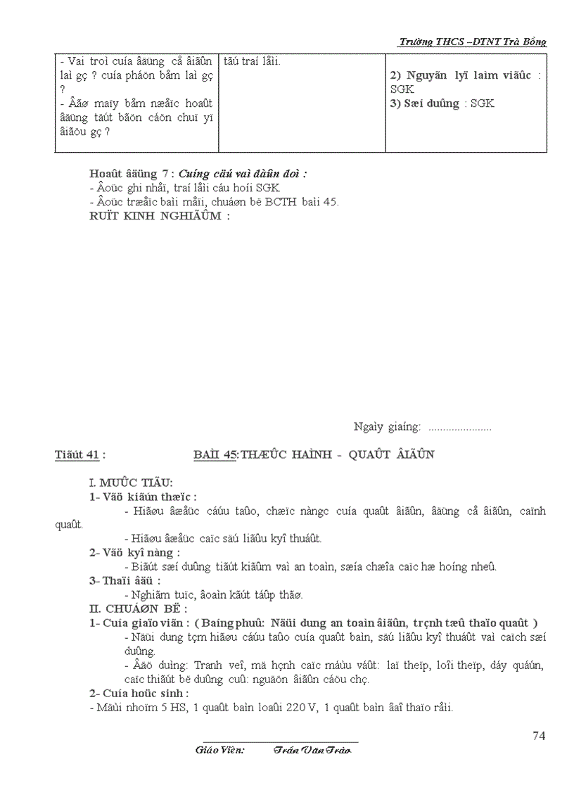 image for page Giáo án Công nghệ 8 năm 08 09