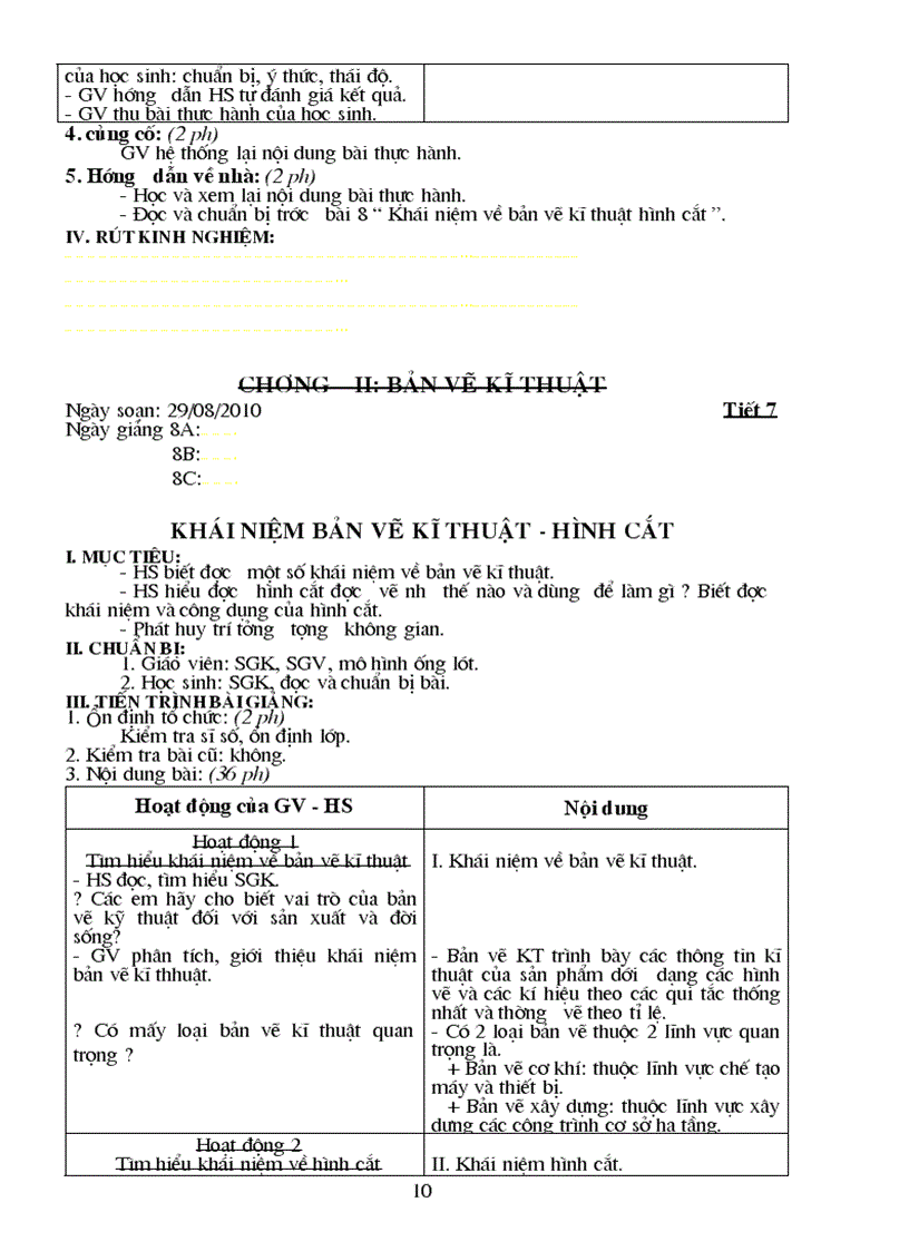 image for page Giáo án Công Nghệ 8 Trọn bộ