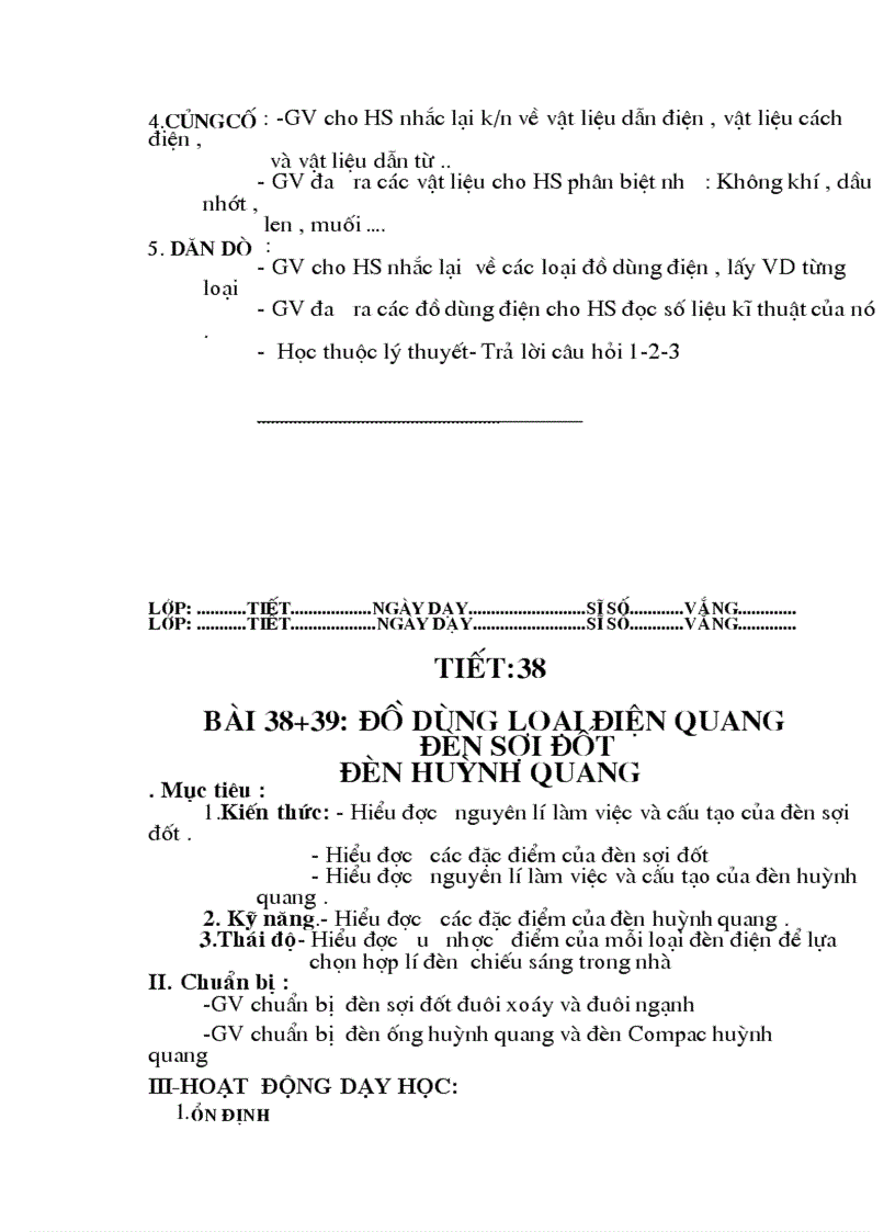 Giáo án công nghệ 8cả năm3 cột