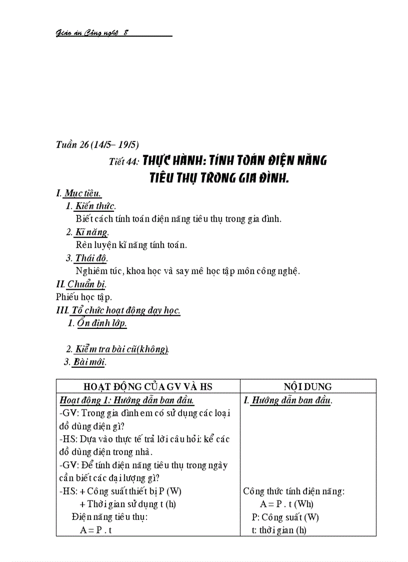 image for page Giao an cong nghe 8 full