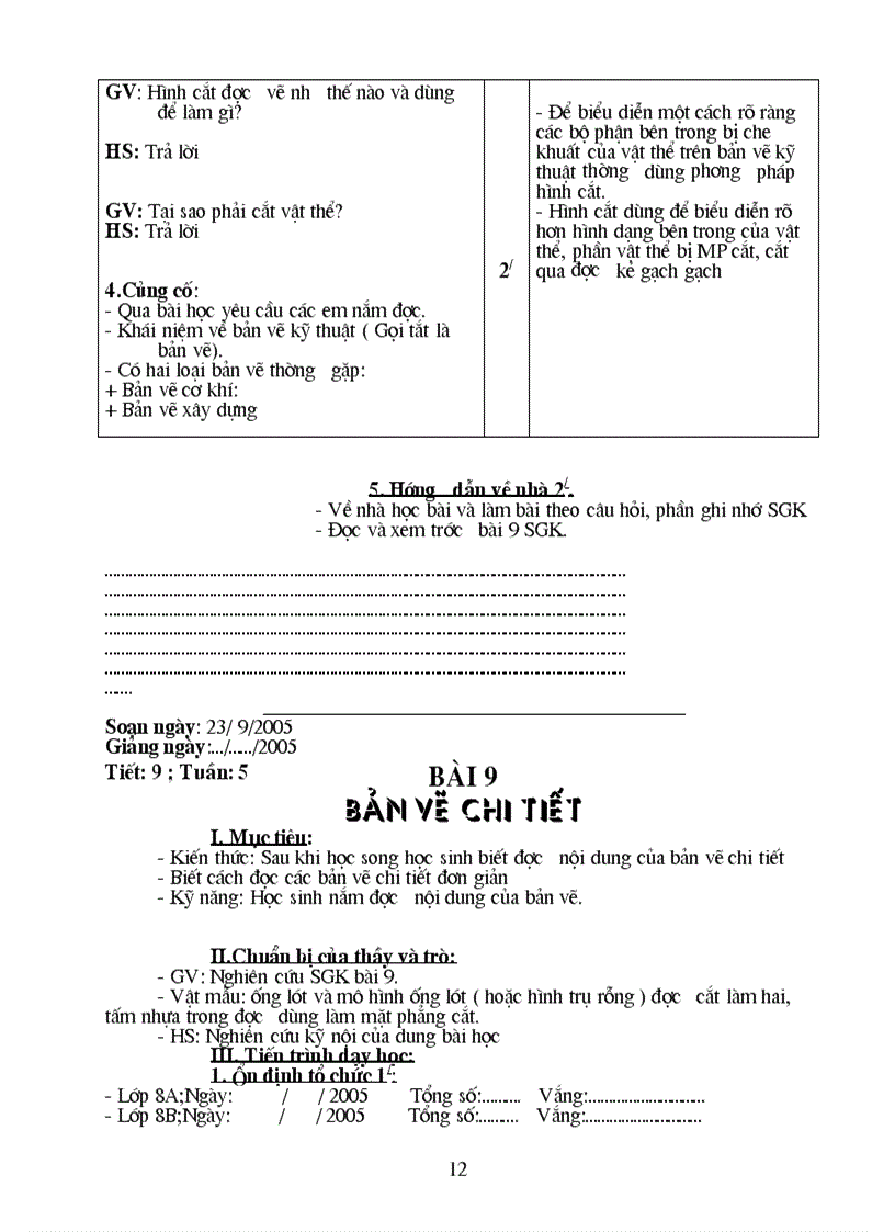 image for page Giáo án Công nghệ L8 CN cực hay