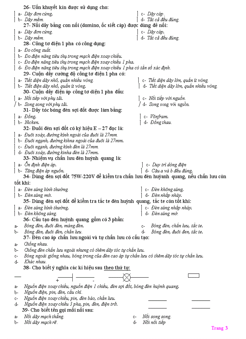 image for page 130 trắc nghiệm nghề điện dân dụng