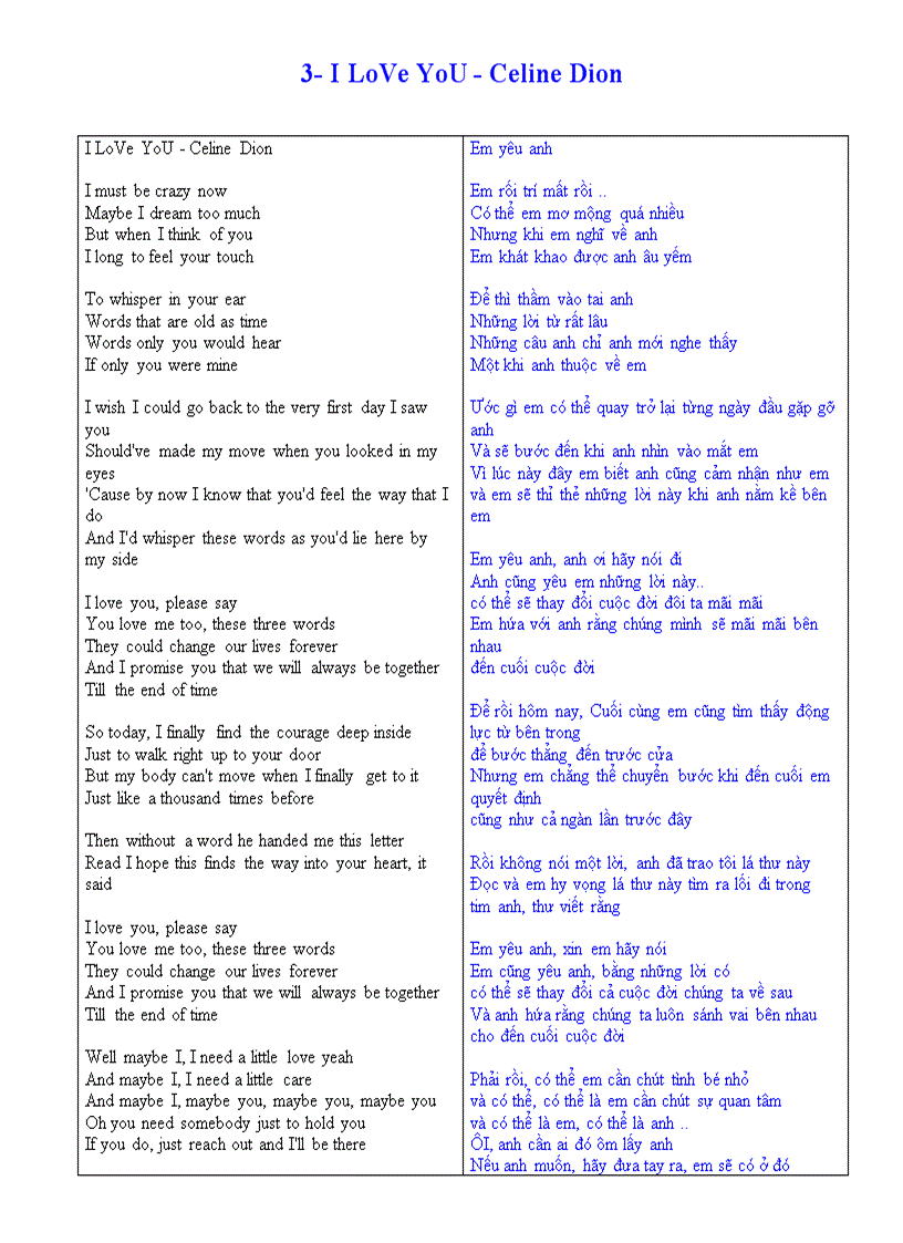 image for page Cac bai hat tieng anh hay nhan