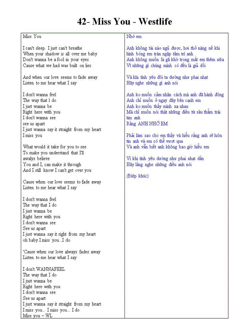 image for page Cac bai hat tieng anh hay nhan