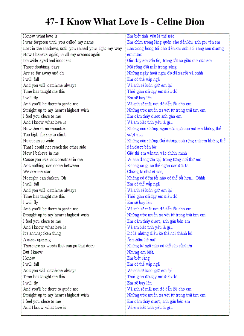 image for page Cac bai hat tieng anh hay nhan