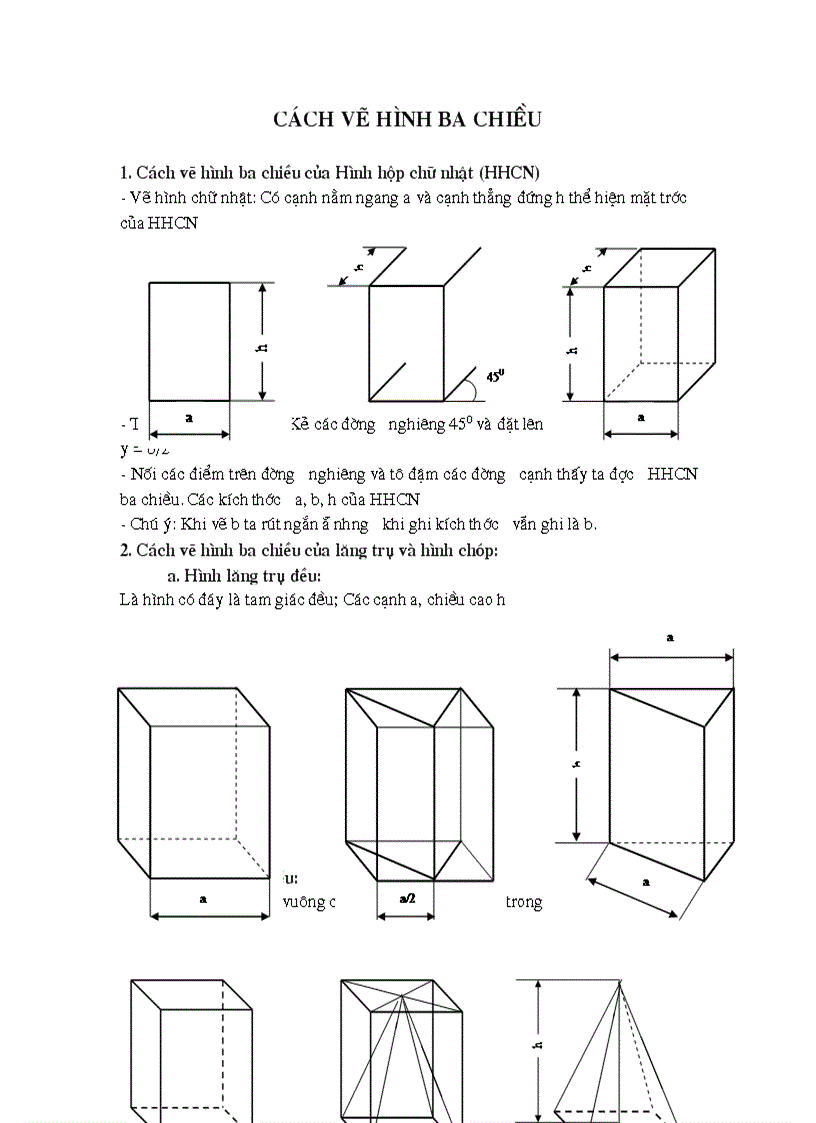 Cách vẽ hình 3 chiều