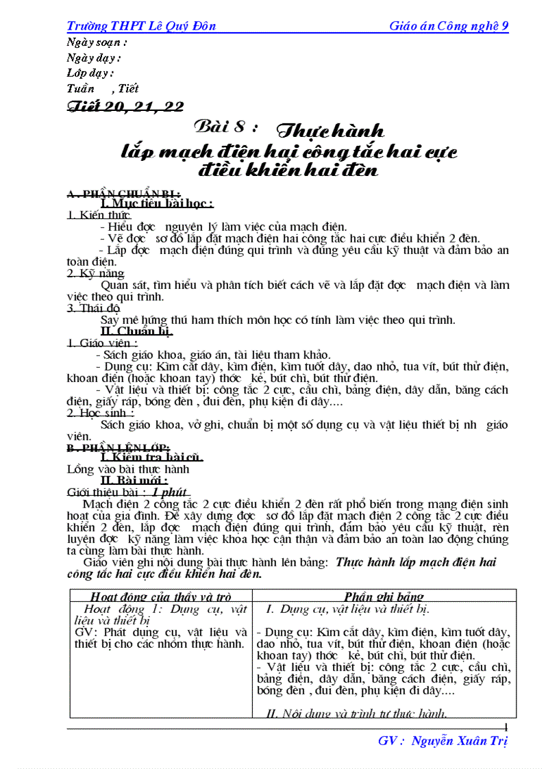 image for page GA Công nghệ 9 HK II 2 cột cực hót