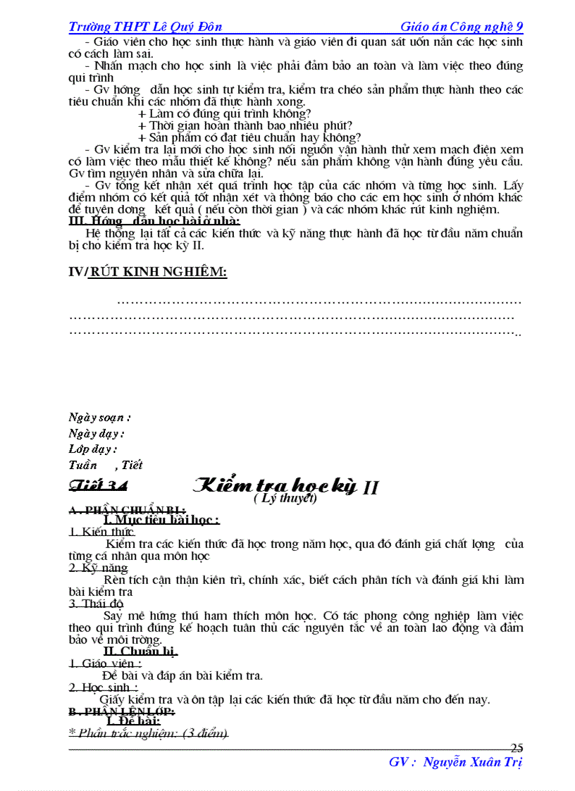 image for page GA Công nghệ 9 HK II 2 cột cực hót