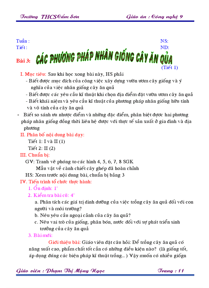 image for page Giáo án 9 trông cây ăn quả