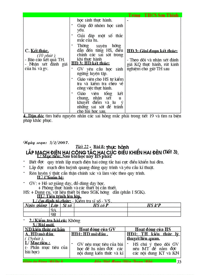 image for page Giáo án cn 9 lắp đặt MDTN
