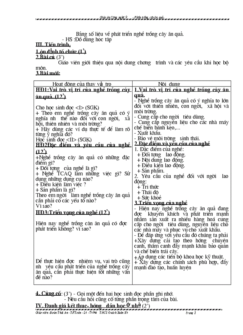 image for page Giáo án CN 9 nghề trồng cây ăn quả