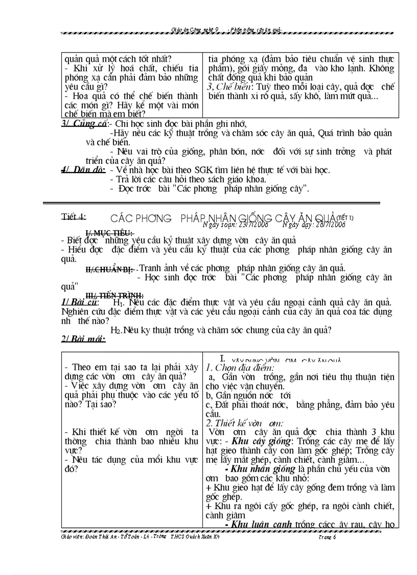 image for page Giáo án CN 9 nghề trồng cây ăn quả