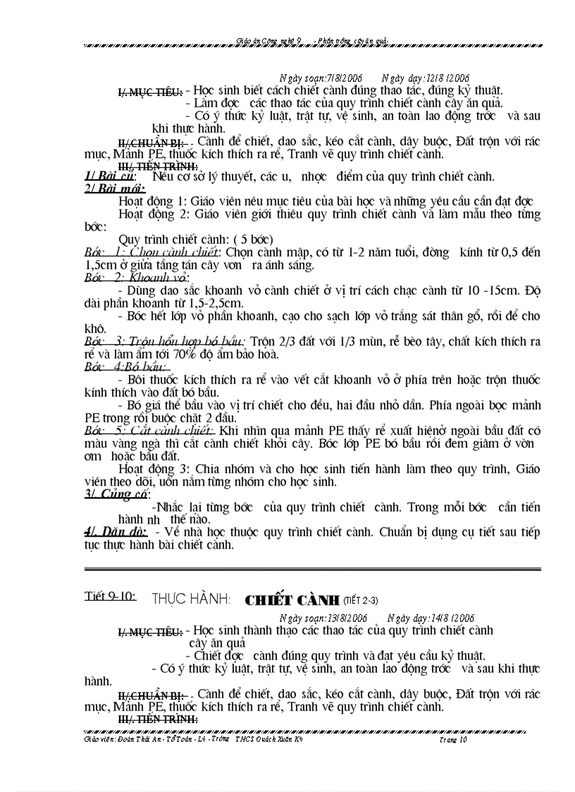 image for page Giáo án CN 9 nghề trồng cây ăn quả