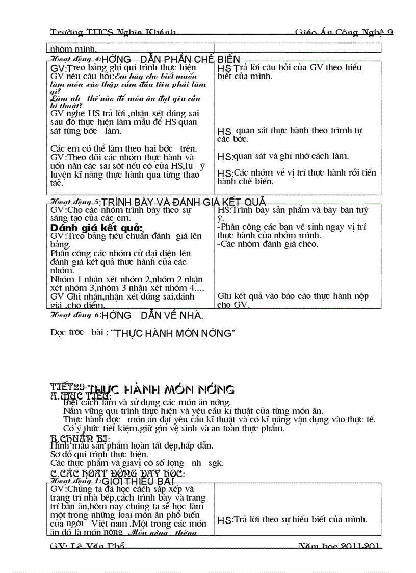 image for page Giao an CN nau an 9