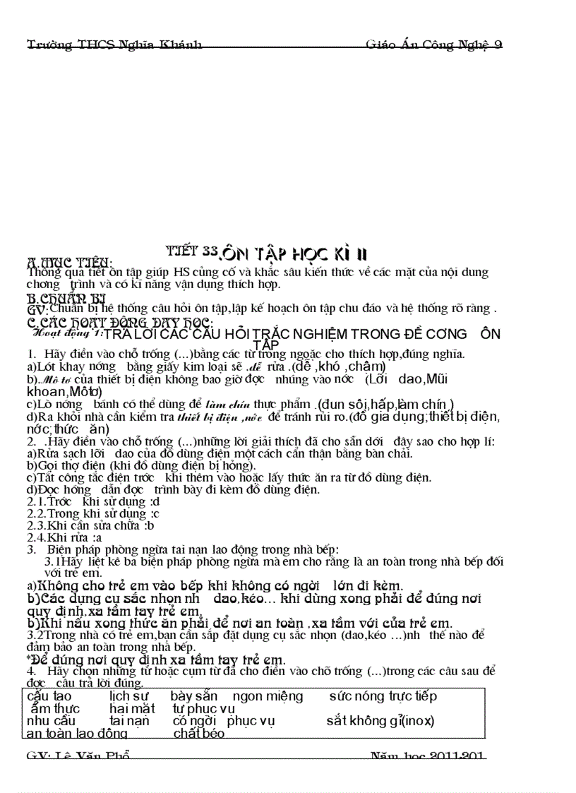 image for page Giao an CN nau an 9