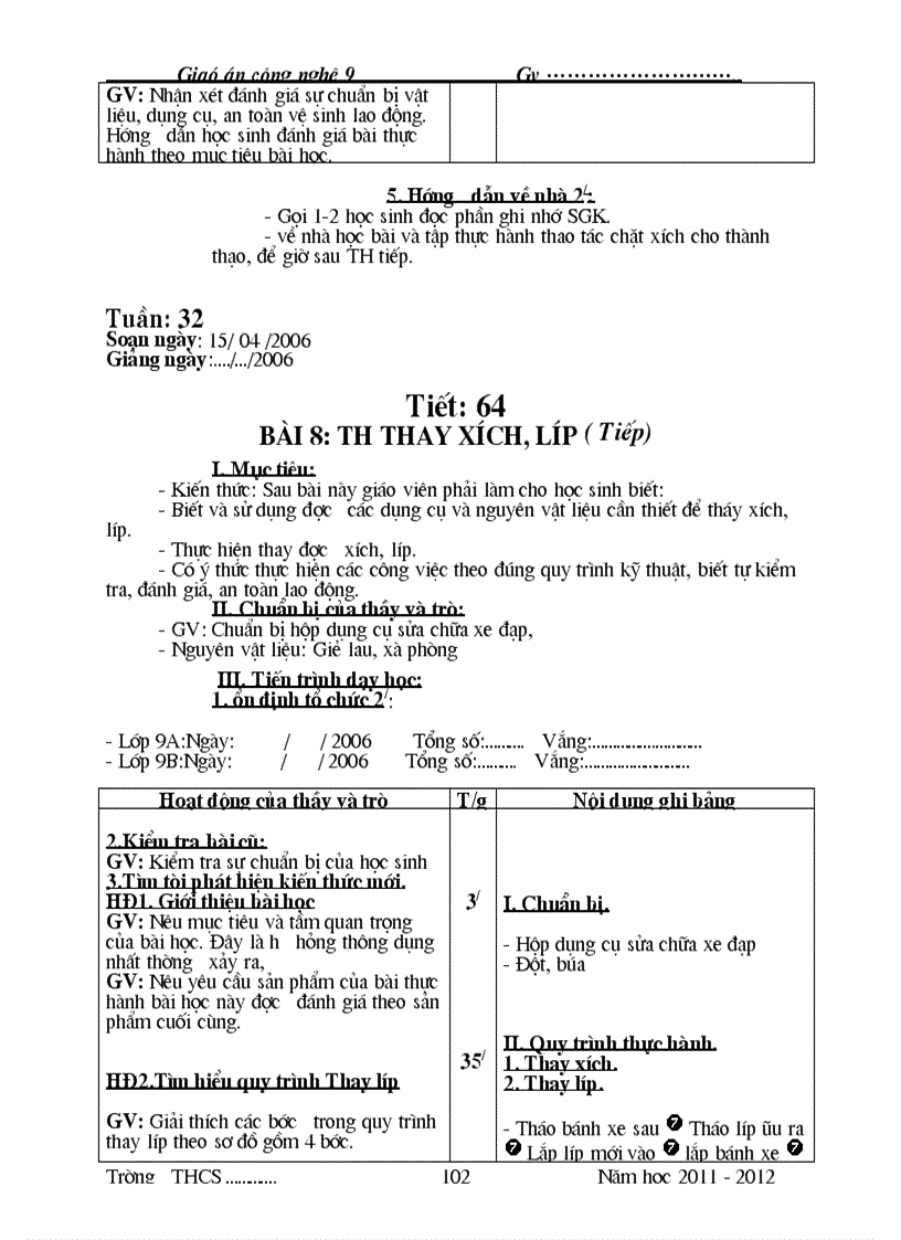 image for page Giao an CN9 2011 2012 1