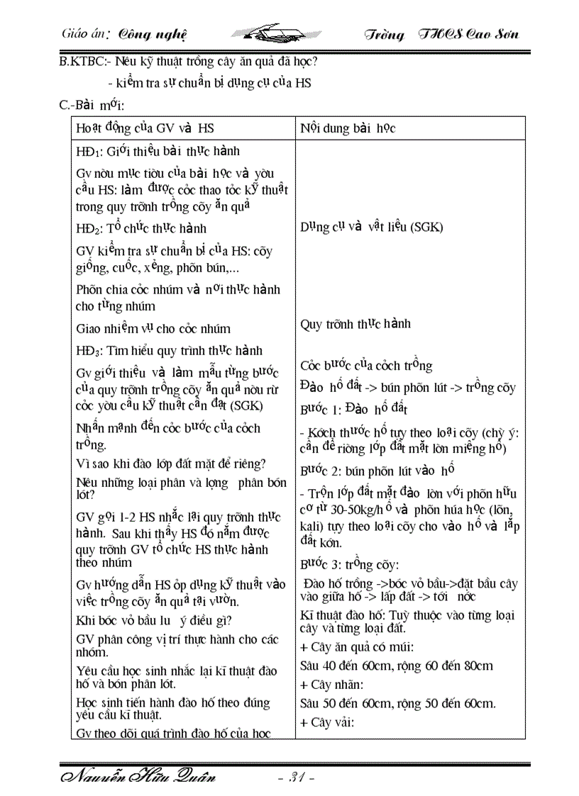 image for page Giáo an Công Nghê 9 09 10 Trọn bộ