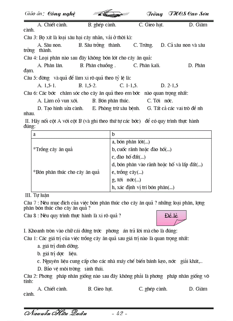 image for page Giáo an Công Nghê 9 09 10 Trọn bộ