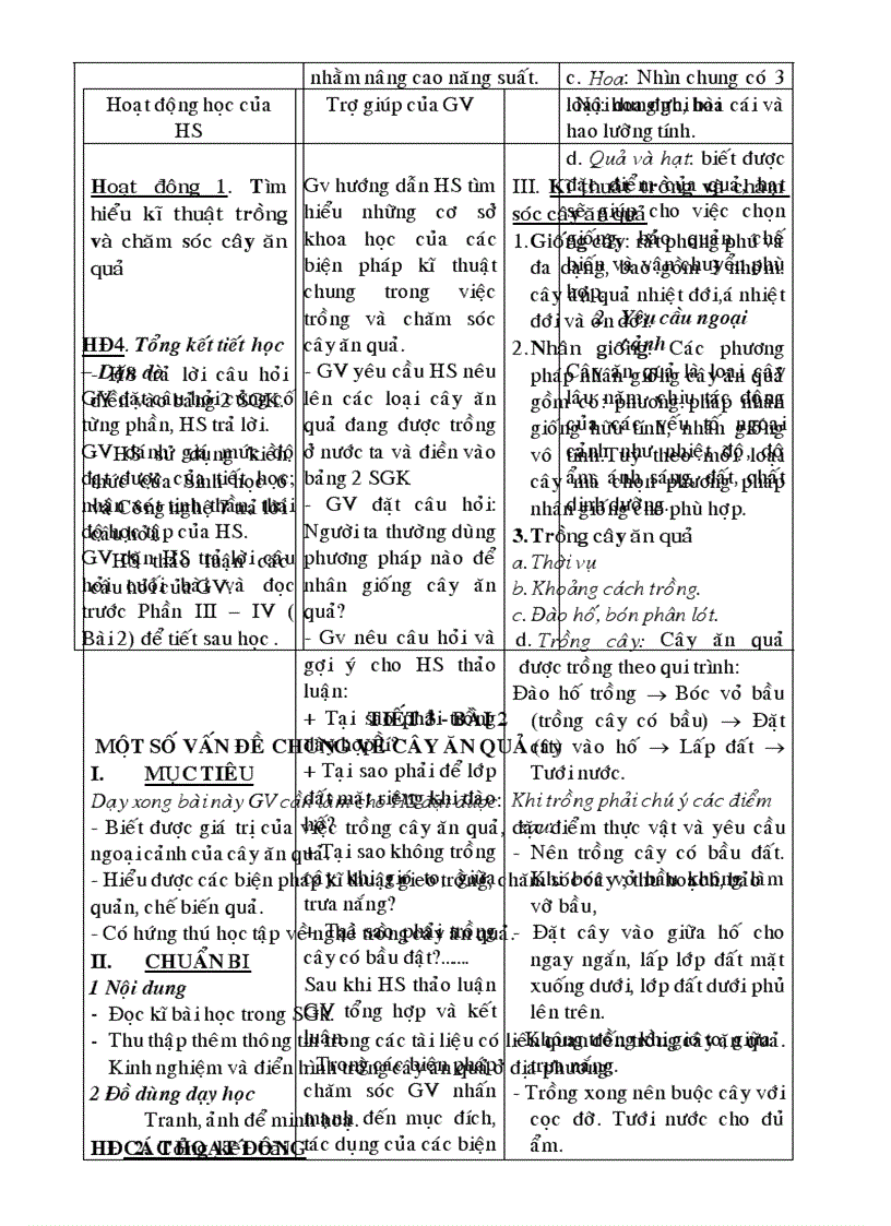 image for page Giáo án Công nghệ 9 Trồng trọt