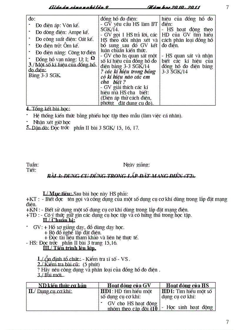 image for page Giao an Cong nghe 9 2010 2011 1