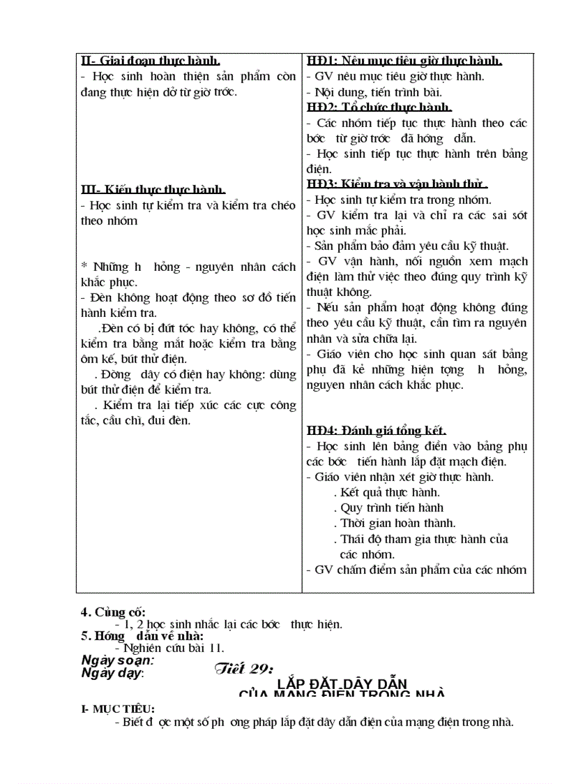 image for page Giáo án công nghệ lớp 9 lắp đặt mạng điện trong nhà