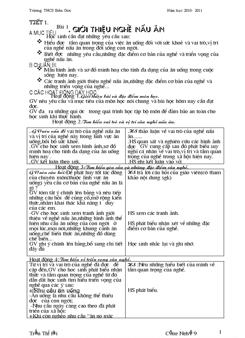 image for page Giáo án công nghệ nấu ăn 9