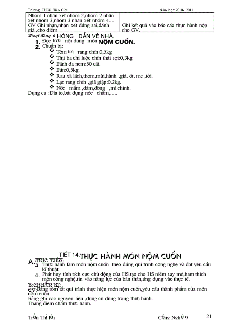 image for page Giáo án công nghệ nấu ăn 9