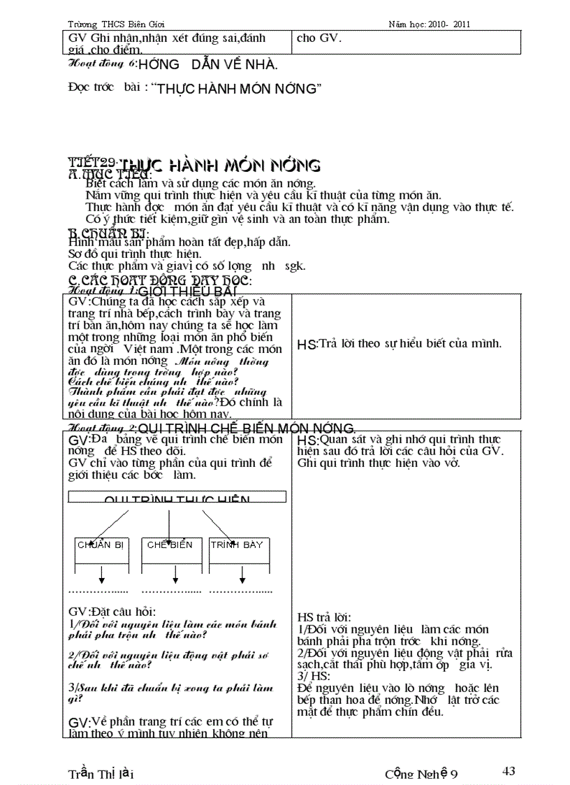 image for page Giáo án công nghệ nấu ăn 9