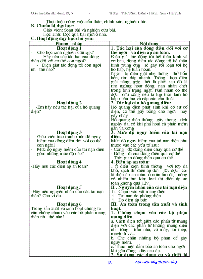 image for page Giáo án Điện dân dụng 9