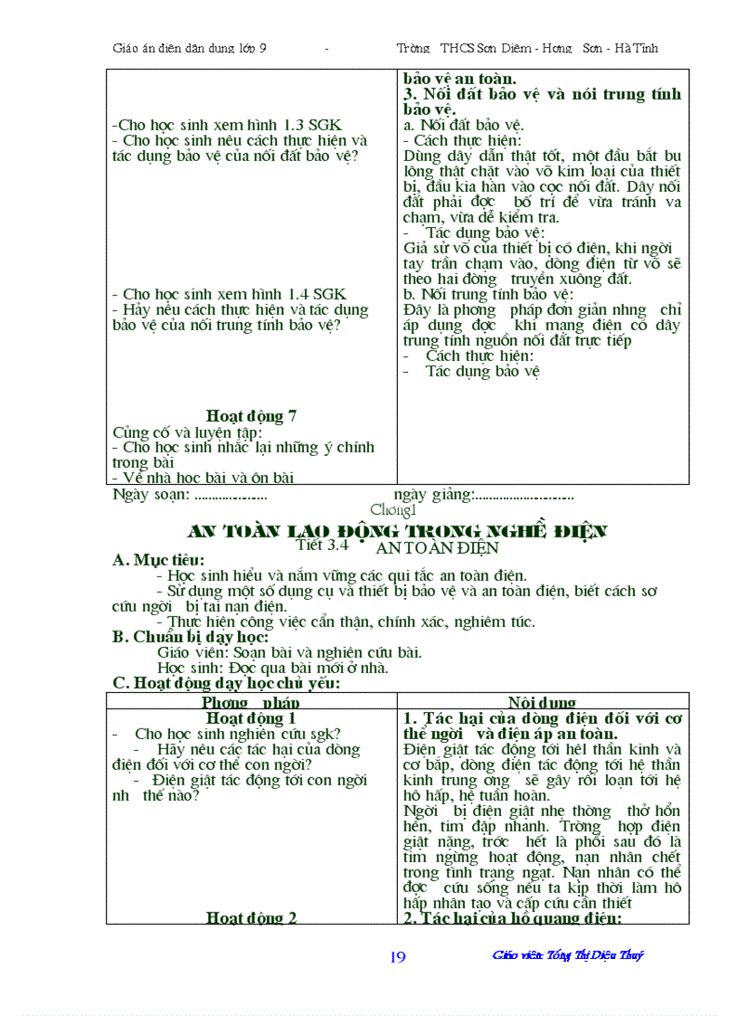 image for page Giáo án Điện dân dụng 9