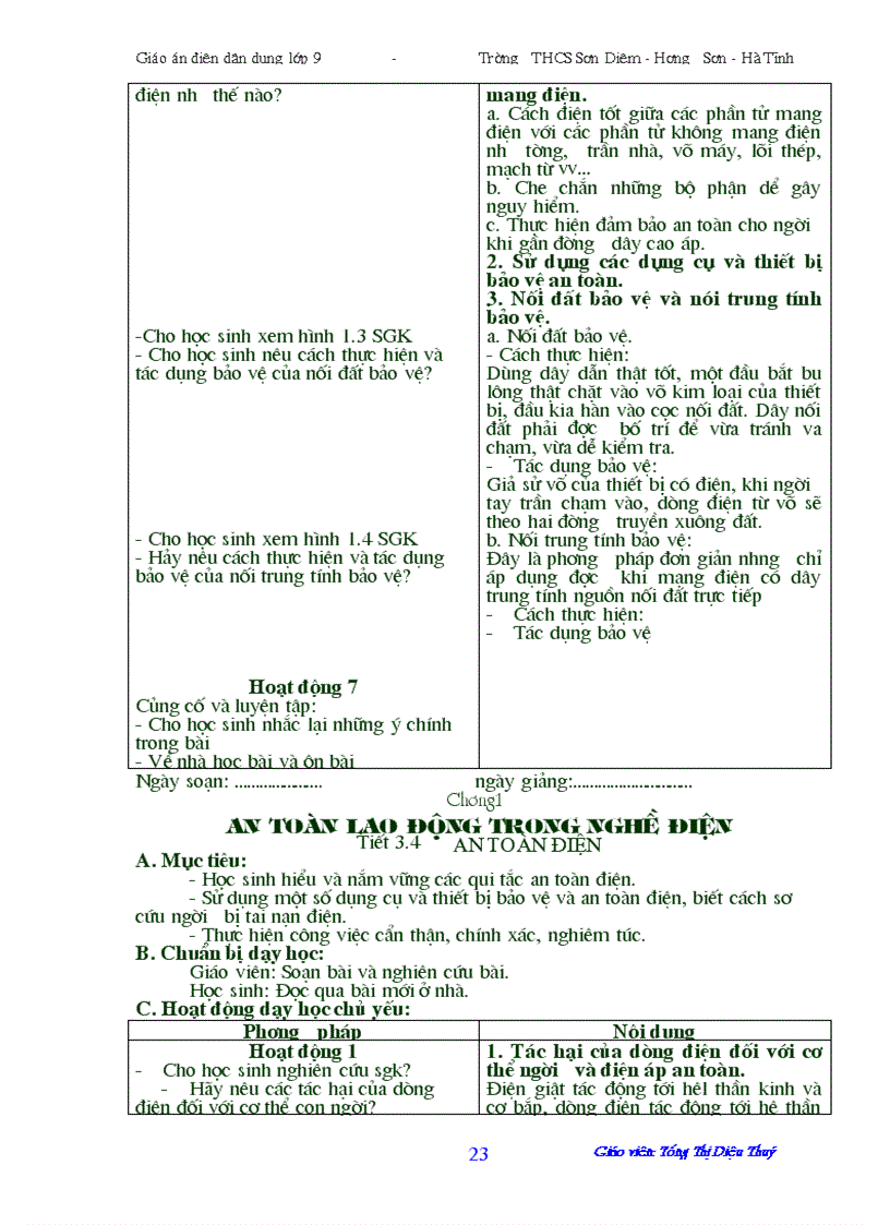 image for page Giáo án Điện dân dụng khối 9 tiết 1 12