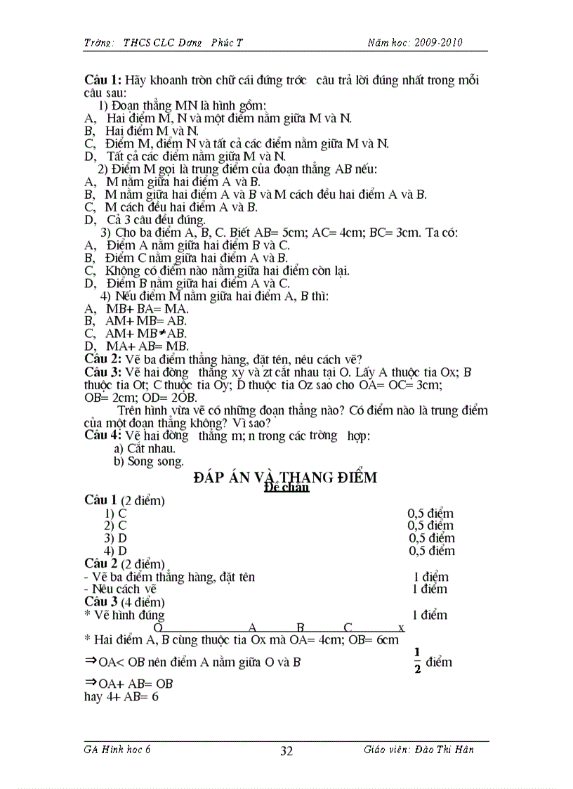 image for page Giáo án hình học 6