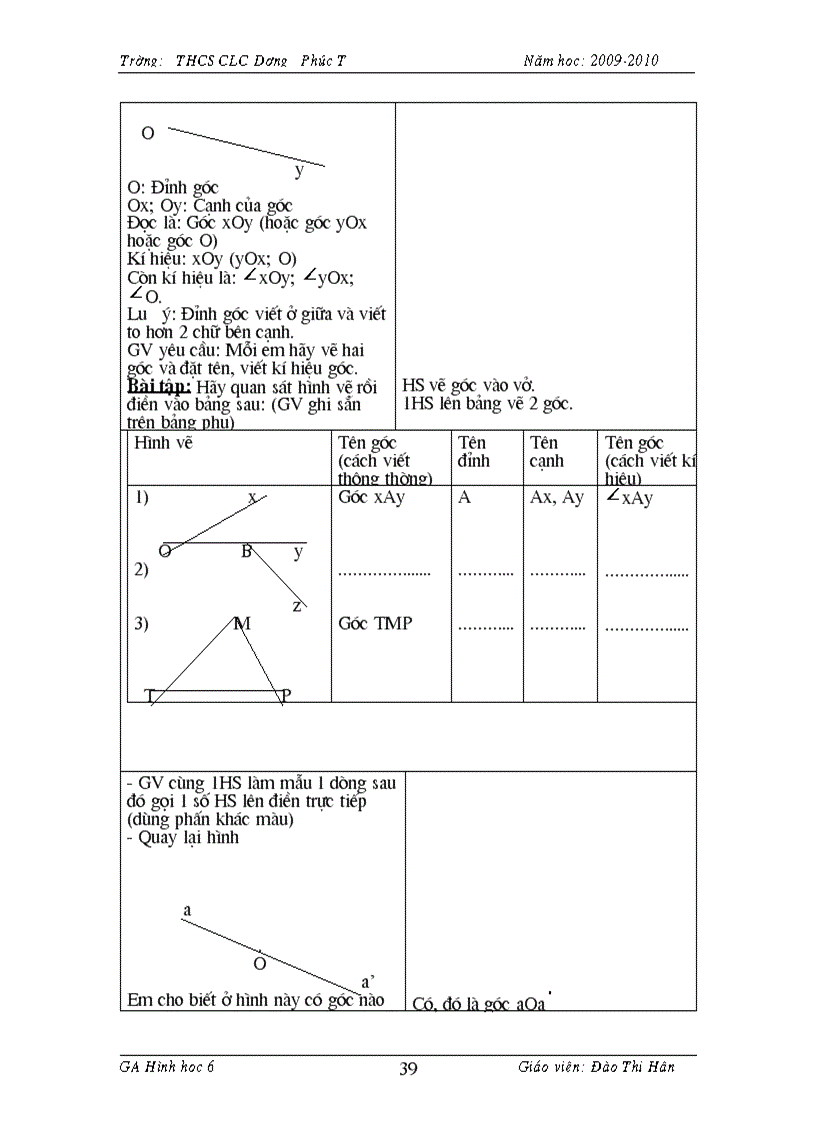 image for page Giáo án hình học 6