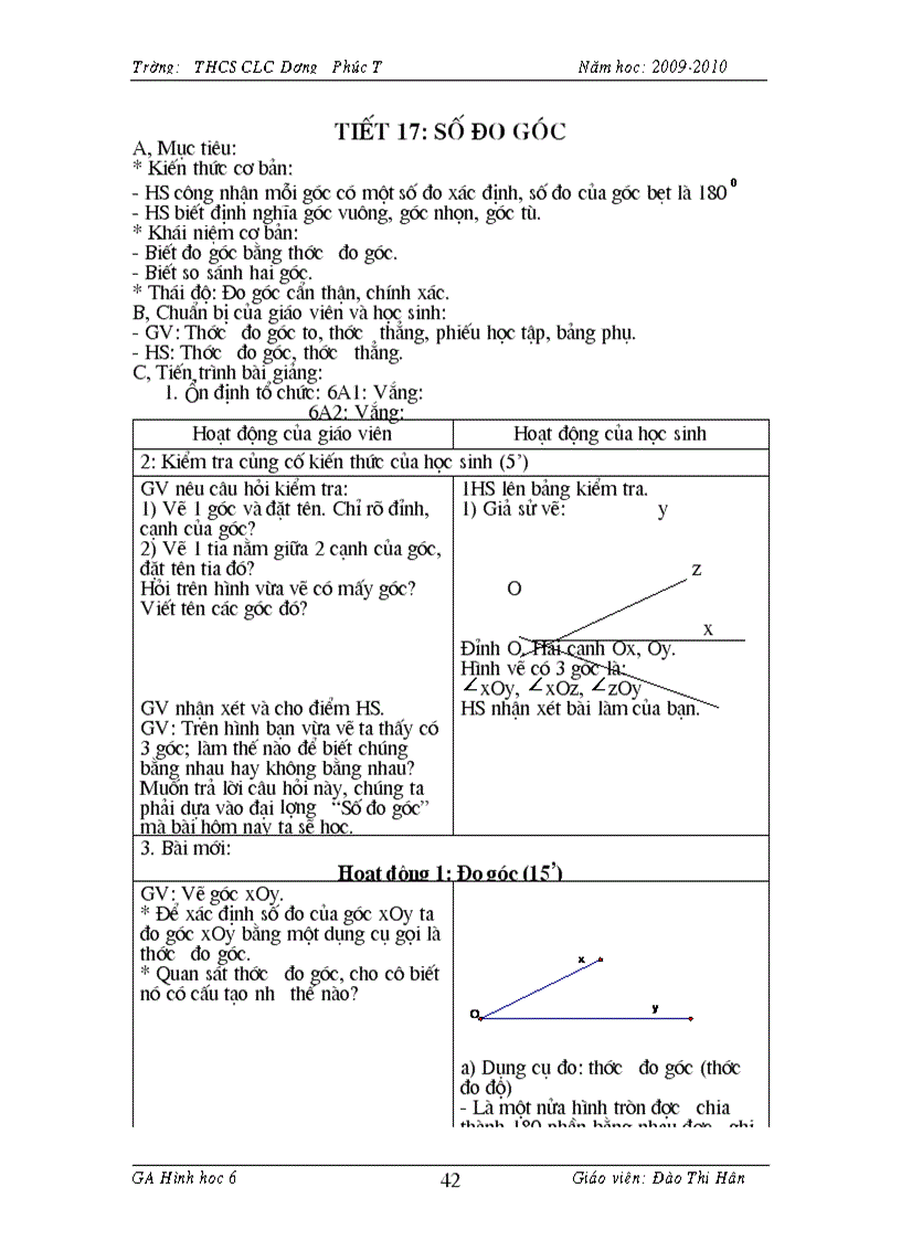 image for page Giáo án hình học 6