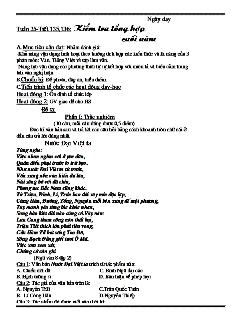 image for page Giao an van 8 hay va chuan