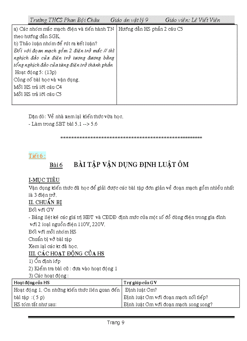 image for page Giáo án vật ly 9 có tích hợp Giáo dục bảo vệ môi trường