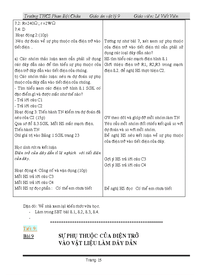 image for page Giáo án vật ly 9 có tích hợp Giáo dục bảo vệ môi trường