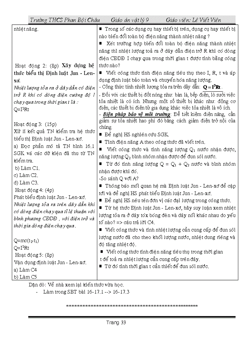 image for page Giáo án vật ly 9 có tích hợp Giáo dục bảo vệ môi trường