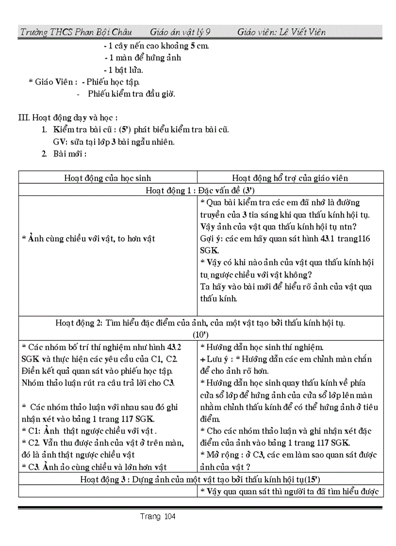 image for page Giáo án vật ly 9 có tích hợp Giáo dục bảo vệ môi trường