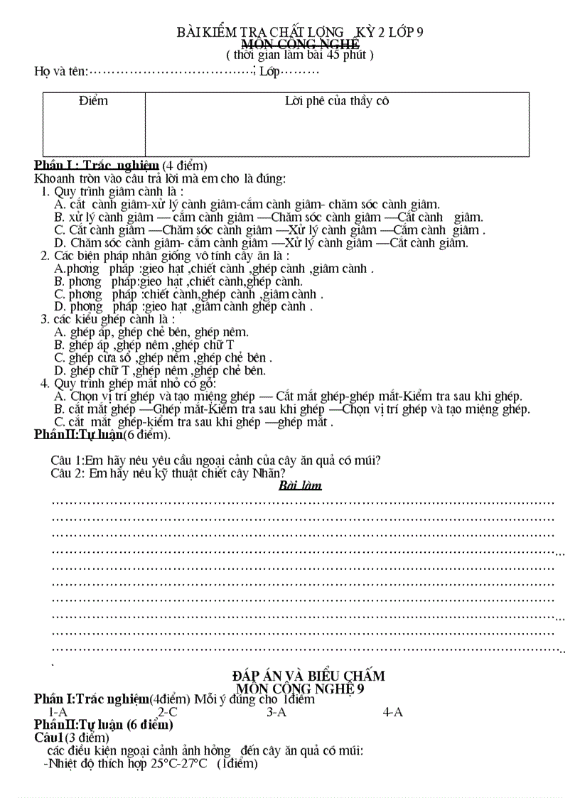 image for page Kiểm tra CN 9 Kỳ II