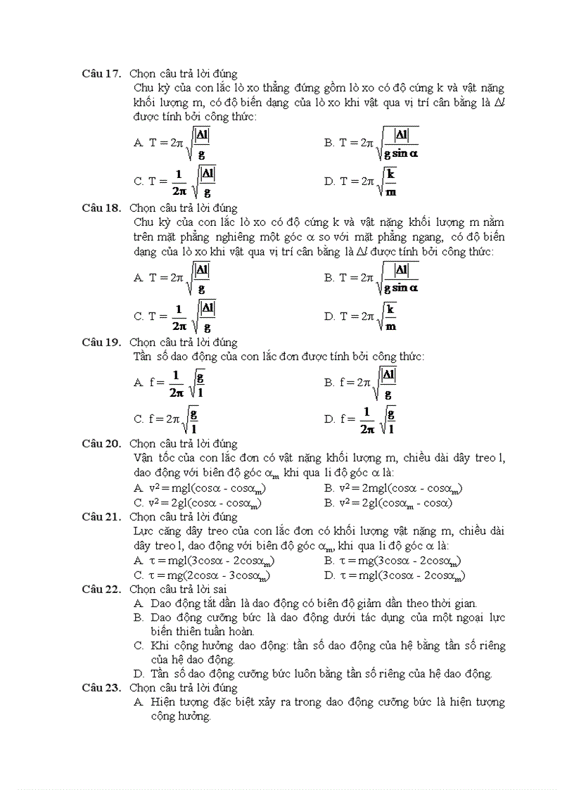 image for page 540 câu hỏi luyện thi DH môn Vật lí