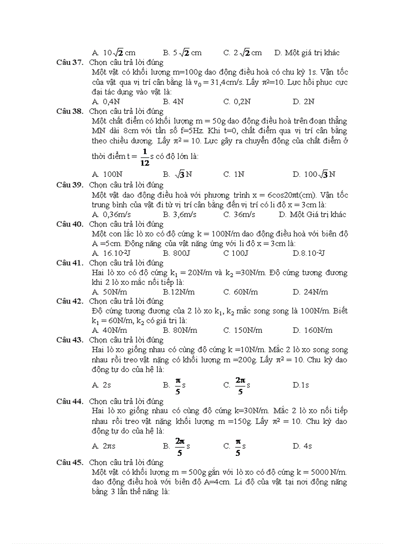 image for page 540 câu hỏi luyện thi DH môn Vật lí